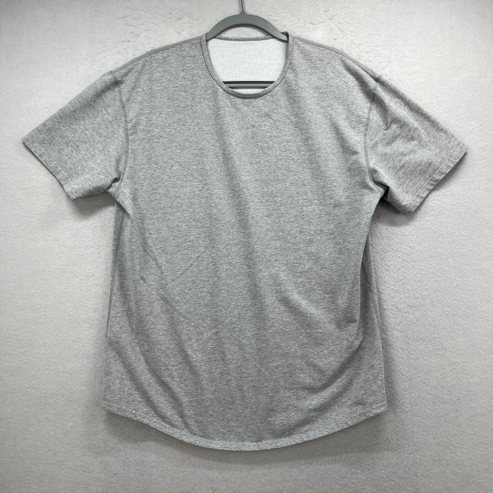 Bylt Gray Crew Neck Curved Hem Shirt Mens XL Minimalist Casual Performance Tee
